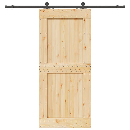Porta Scorrevole con Set Hardware 100x210cm Legno Massello Pino