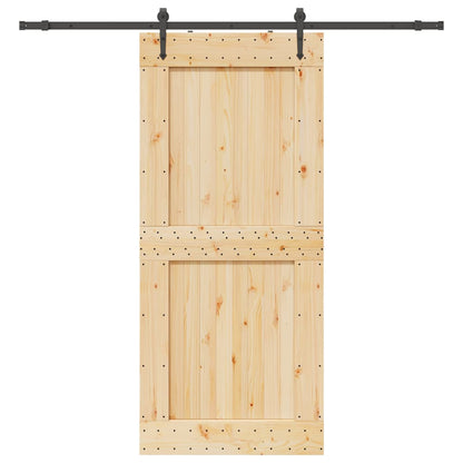 Porta Scorrevole con Set Hardware 100x210cm Legno Massello Pino