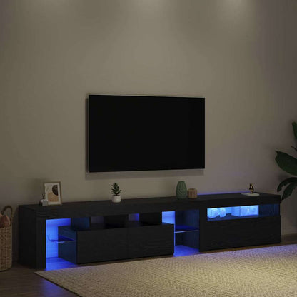Mobile TV con led 2 pcs Rovere Nero 215 x 36,5 x 40 cm