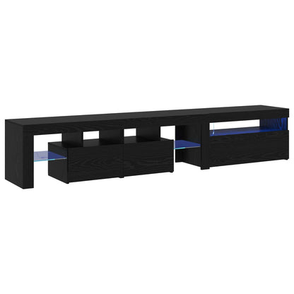 Mobile TV con led 2 pcs Rovere Nero 215 x 36,5 x 40 cm