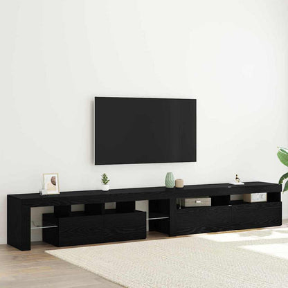 Mobile TV 2 pcs Rovere Nero 260 x 37 x 40 cm Legno multistrato