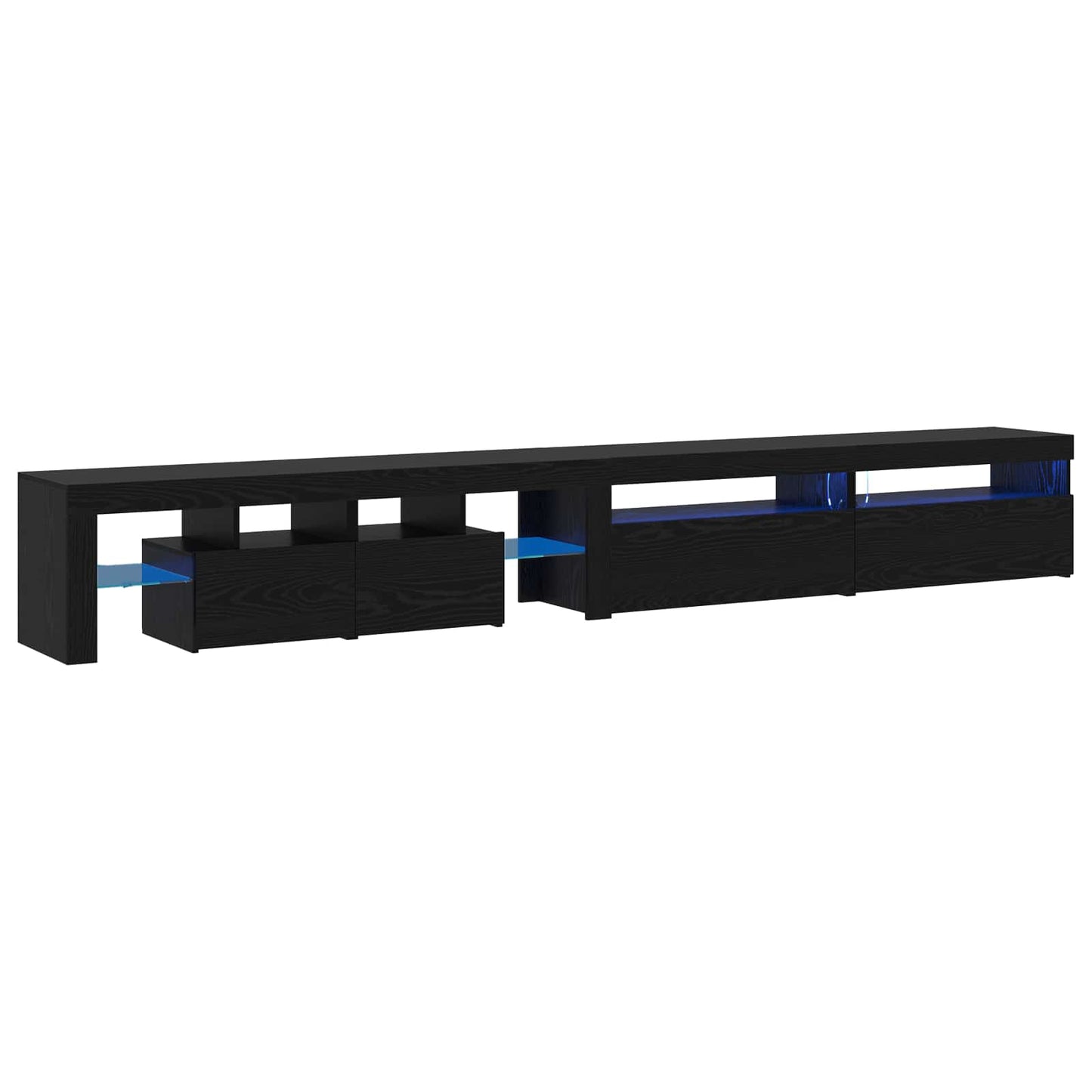 Mobile TV con led 3 pcs Rovere Nero 290 x 36,5 x 40 cm