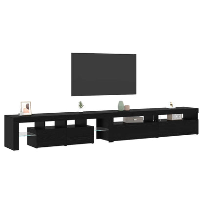 Mobile TV con led 3 pcs Rovere Nero 290 x 36,5 x 40 cm