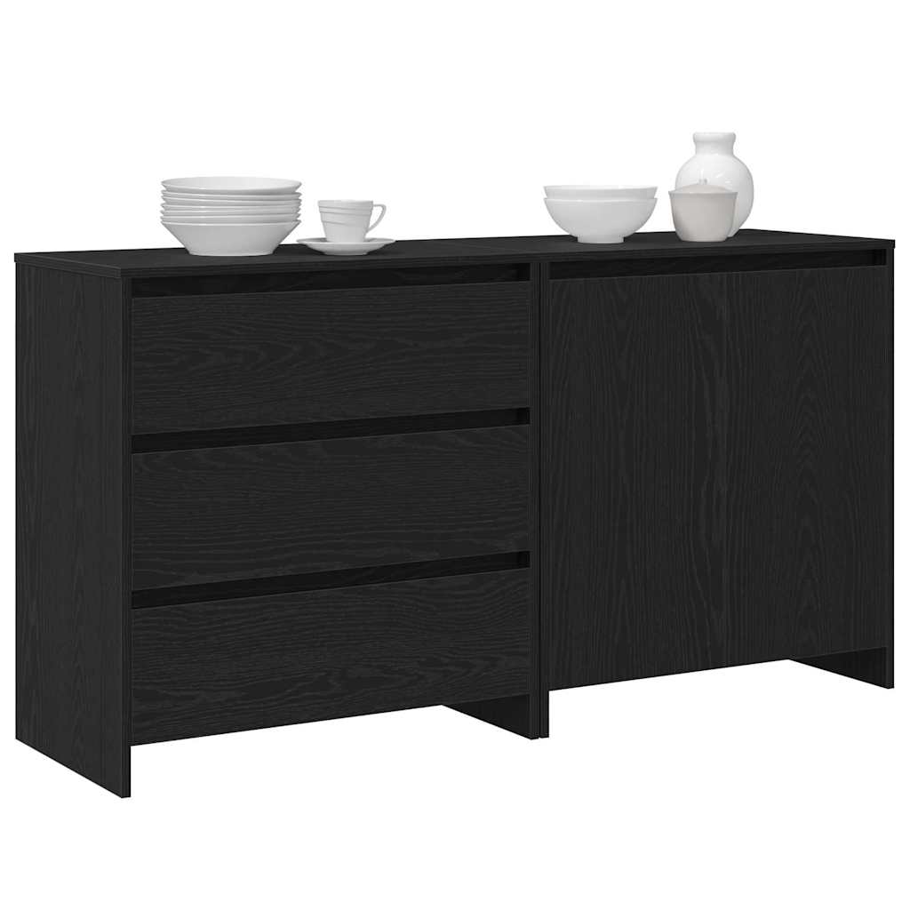 Credenza 2 pcs Nero 70 x 41 x 75 cm Legno multistrato