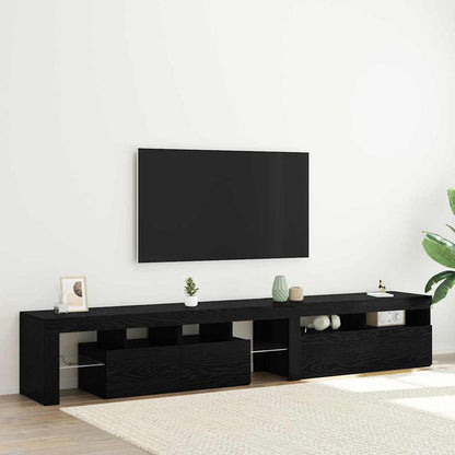 Mobile TV con led 2 pcs Rovere Nero 230 x 36,5 x 40 cm