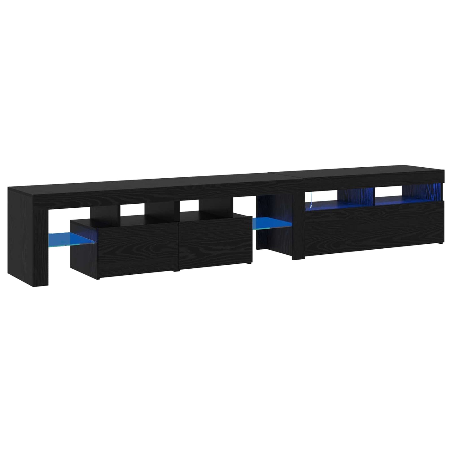 Mobile TV con led 2 pcs Rovere Nero 230 x 36,5 x 40 cm