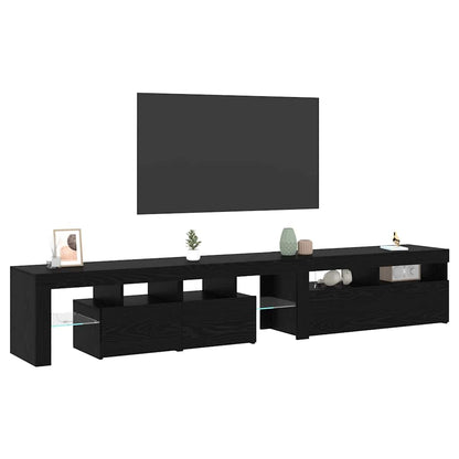 Mobile TV con led 2 pcs Rovere Nero 230 x 36,5 x 40 cm
