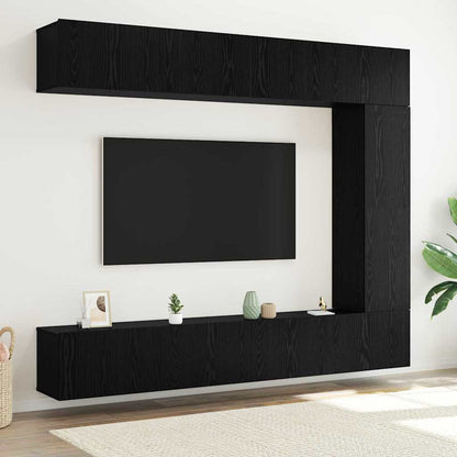 Set mobile TV 5 pcs Rovere Nero Legno multistrato