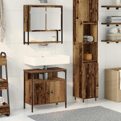 Set di mobili per il bagno 2 pcs Marrone Legno multistrato