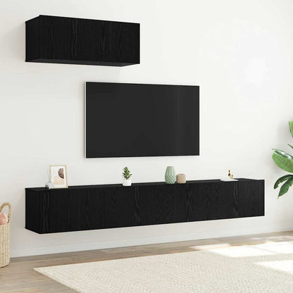 Set mobile TV 3 pcs Rovere Nero Legno multistrato