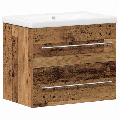 Armadio per Lavabo da Bagno con cassetto 2 pcs Legno vecchio