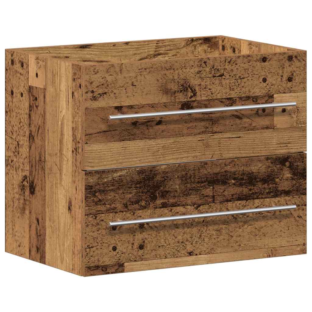 Armadio per Lavabo da Bagno con cassetto 2 pcs Legno vecchio