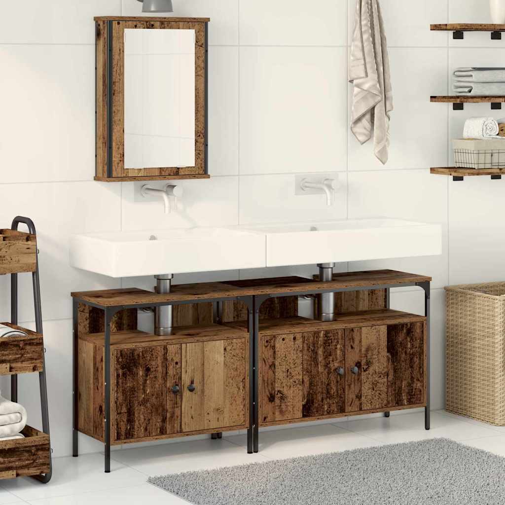 UnitÃƒÂ  da Bagno con lo scaffale 3 pcs Marrone Legno multistrato