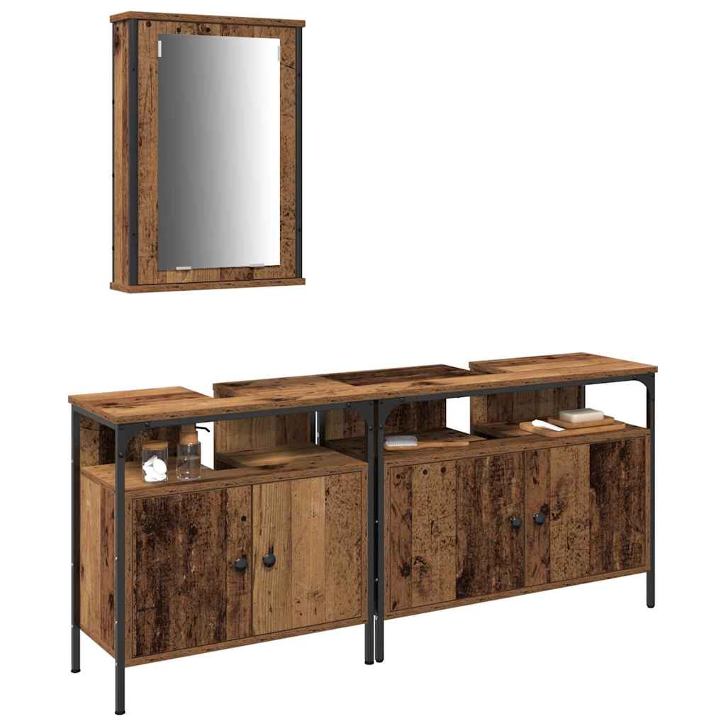 UnitÃƒÂ  da Bagno con lo scaffale 3 pcs Marrone Legno multistrato