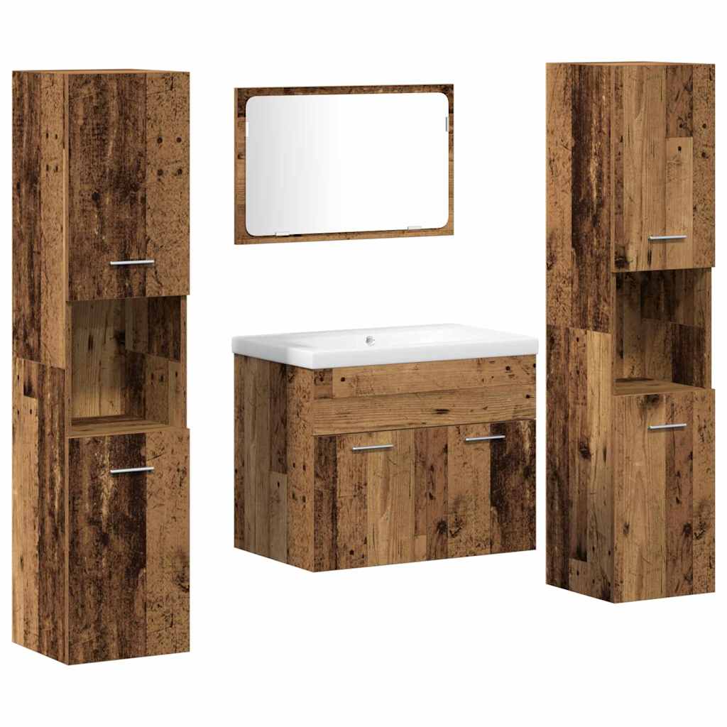 Set di Storage Montaggio a parete 4 pcs Legno multistrato
