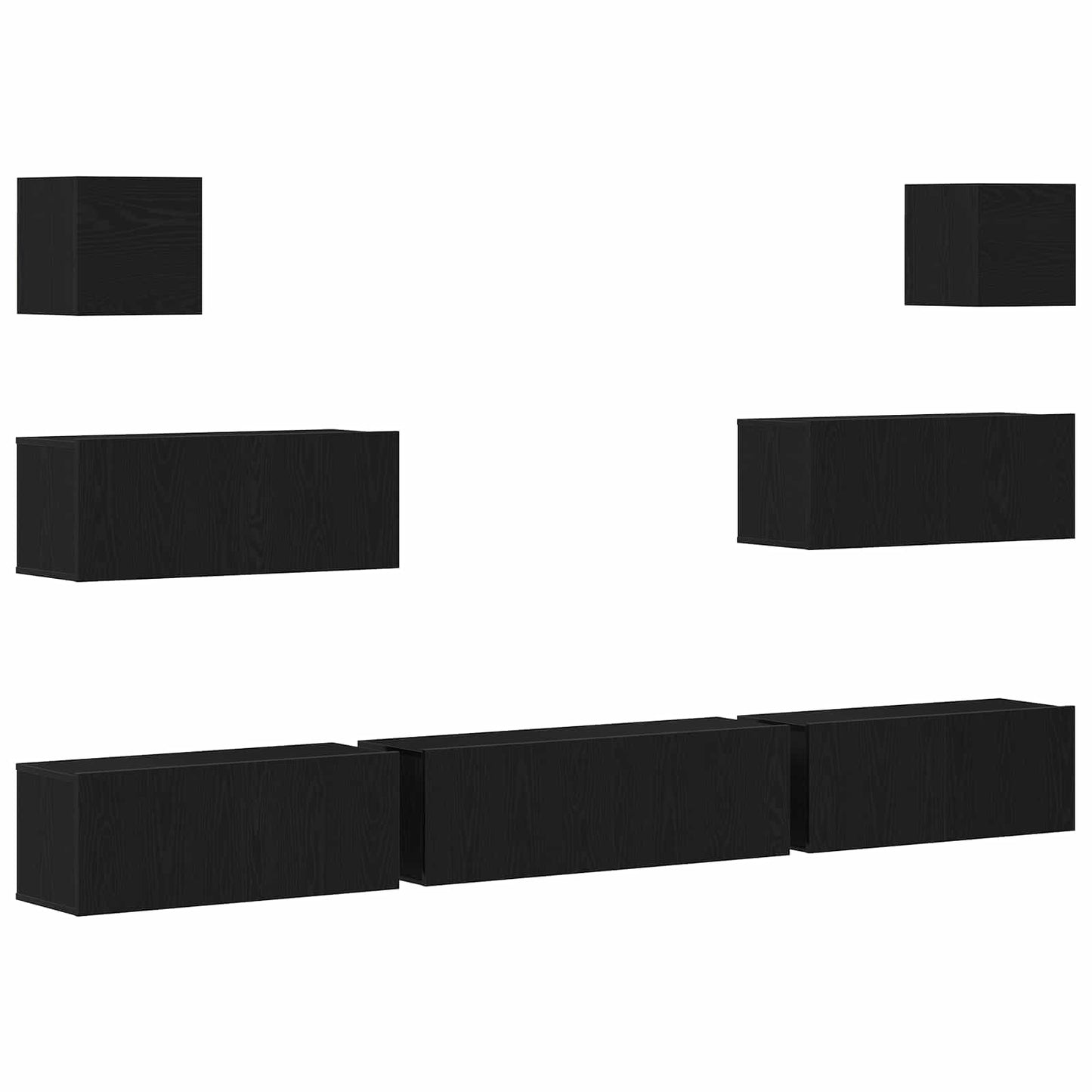 Set mobile TV 7 pcs Rovere Nero 100 x 30 x 30 cm