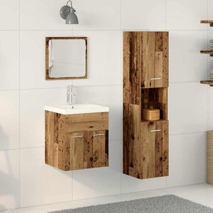 Set di mobili per il bagno con lo scaffale 4 pcs Legno vecchio