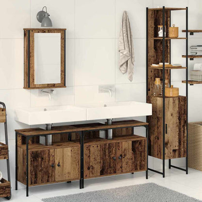 Set di mobili per il bagno con lo scaffale 4 pcs Legno vecchio