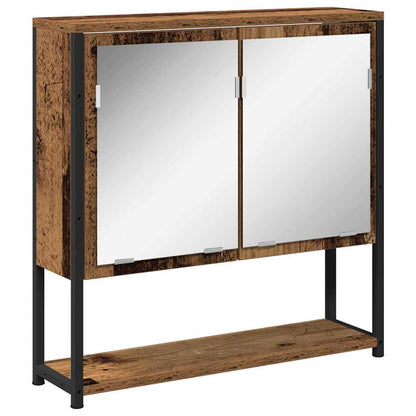 Set di mobili per il bagno con lo scaffale 4 pcs Legno vecchio