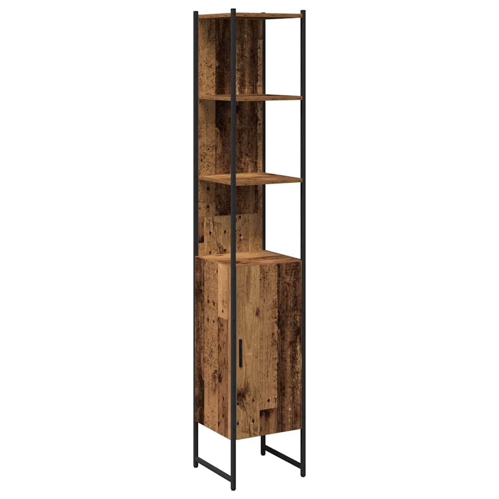 Set di mobili per il bagno con lo scaffale 4 pcs Legno vecchio