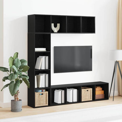 Libreria 3 pcs Rovere Nero 36 x 30 x 143 cm Legno multistrato