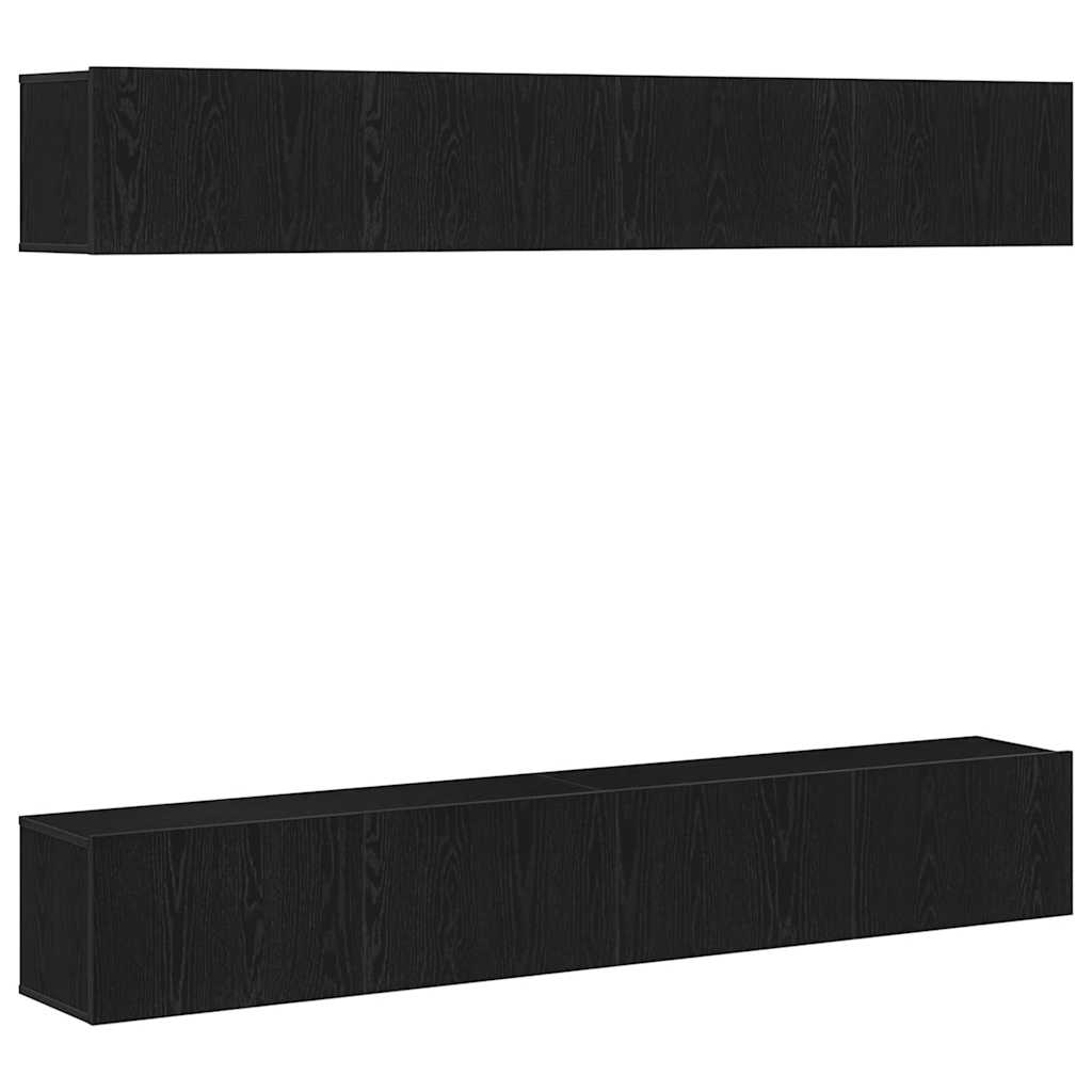 Set mobile TV 4 pcs Rovere Nero 100 x 30 x 30 cm