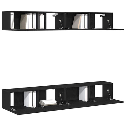 Set mobile TV 4 pcs Rovere Nero 100 x 30 x 30 cm