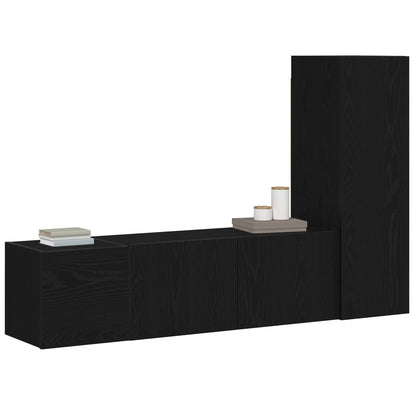 Set mobile TV 3 pcs Rovere Nero 130,5 x 30 x 140 cm