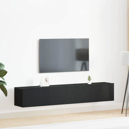 Set mobile TV 2 pcs Rovere Nero Legno multistrato