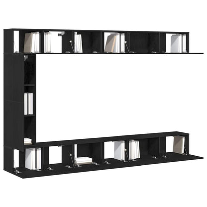 Set mobile TV 9 pcs Rovere Nero Legno multistrato