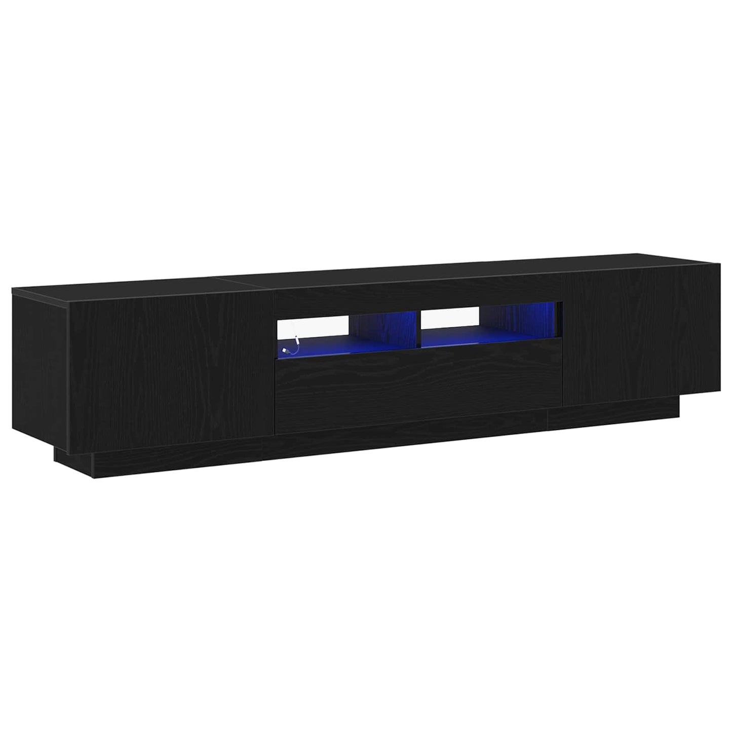 Set mobile TV 2 pcs Nero 180 x 35 x 40 cm Legno multistrato