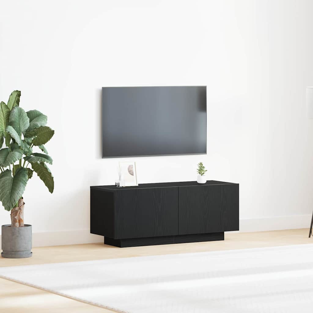 Mobile TV Rovere Nero 100 x 35 x 40 cm Legno multistrato