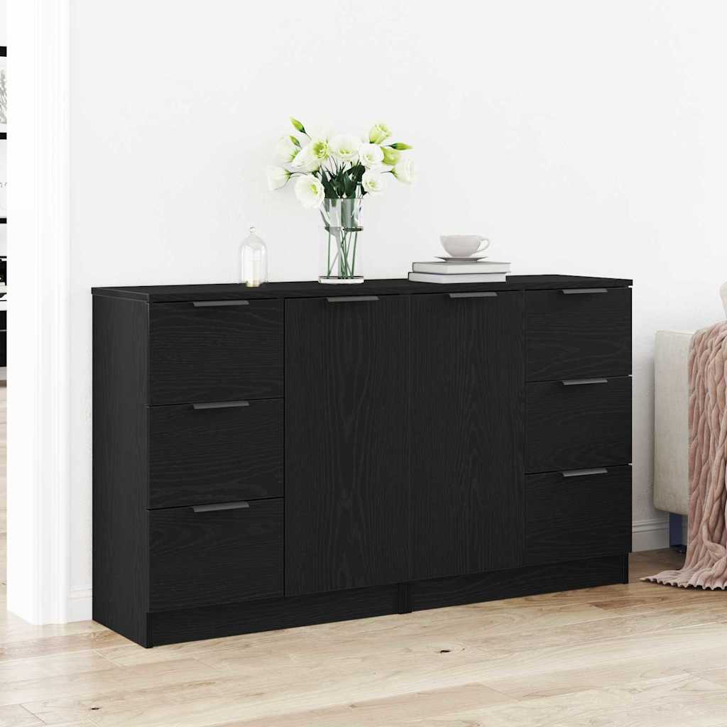 Credenza Rovere Nero 120 x 30 x 70 cm Legno multistrato