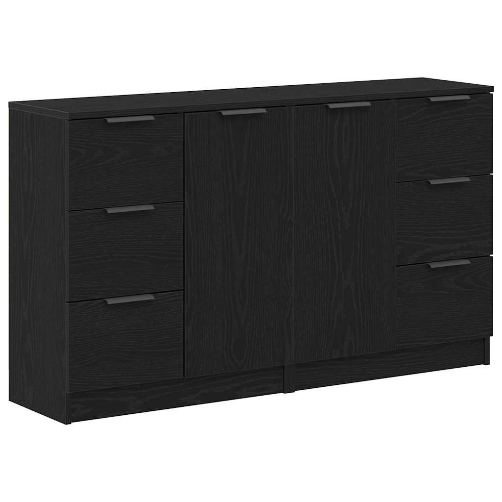 Credenza Rovere Nero 120 x 30 x 70 cm Legno multistrato