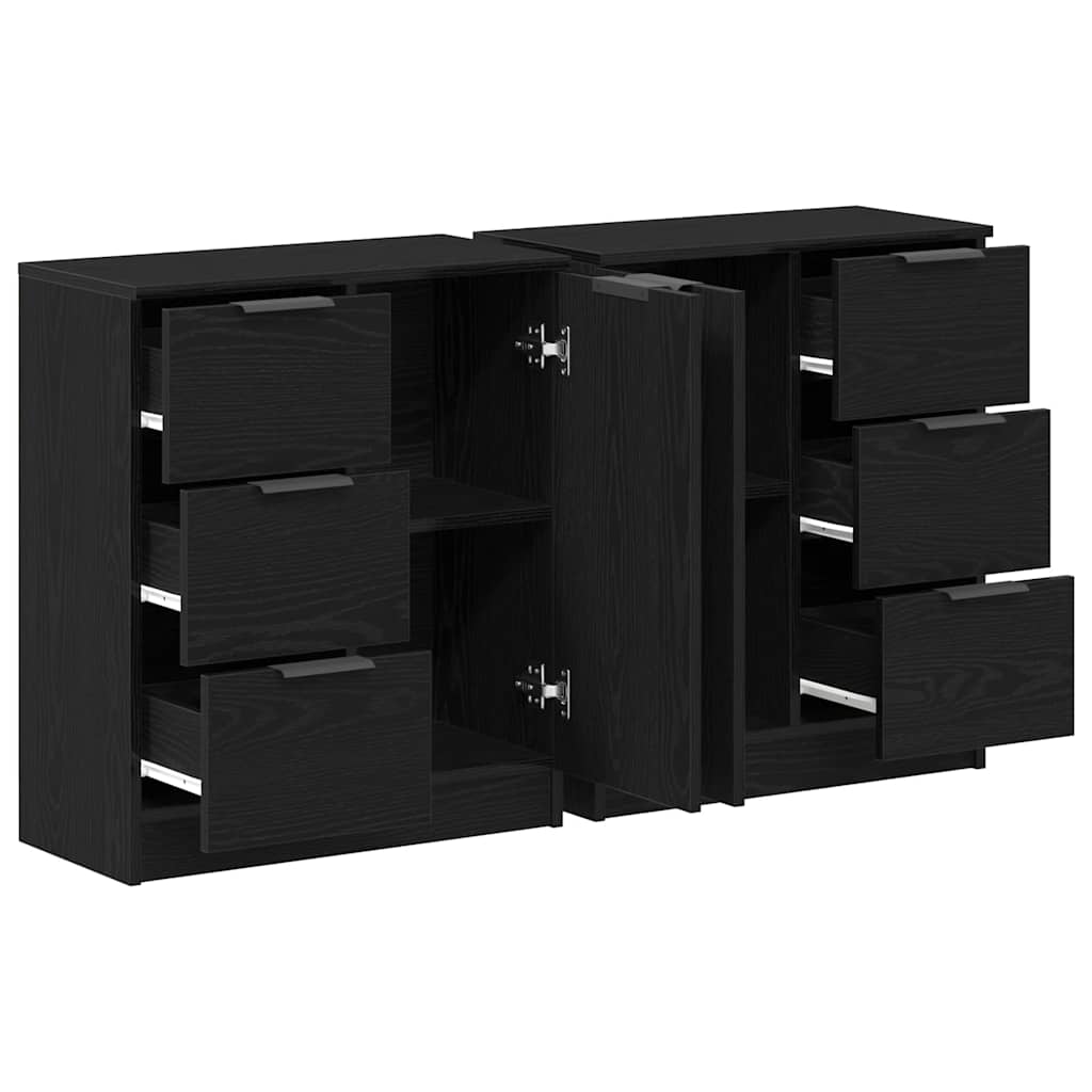 Credenza Rovere Nero 120 x 30 x 70 cm Legno multistrato