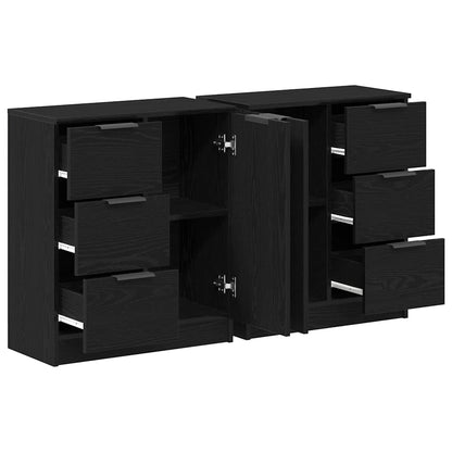 Credenza Rovere Nero 120 x 30 x 70 cm Legno multistrato