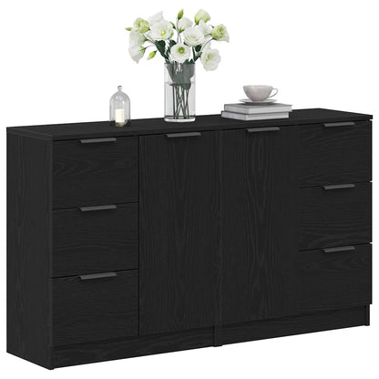 Credenza Rovere Nero 120 x 30 x 70 cm Legno multistrato