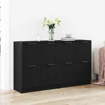 Credenza 2 pcs Rovere Nero 60 x 30 x 70 cm Legno multistrato