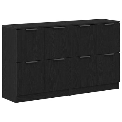 Credenza 2 pcs Rovere Nero 60 x 30 x 70 cm Legno multistrato