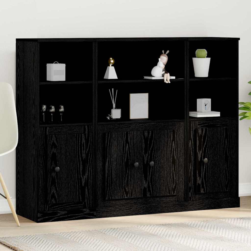 Credenza Rovere Nero 132 x 35,5 x 103,5 cm Legno multistrato