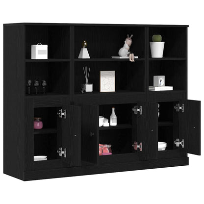 Credenza Rovere Nero 132 x 35,5 x 103,5 cm Legno multistrato