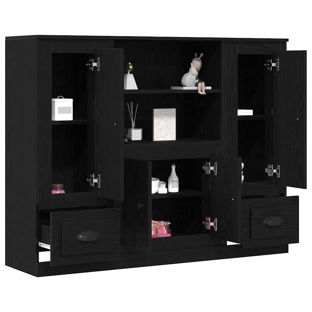 Highboard Rovere Nero 132 x 35.5 x 103.5 cm Legno multistrato