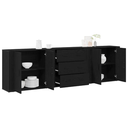 Credenza Rovere Nero 240 x 33 x 70 cm Legno multistrato