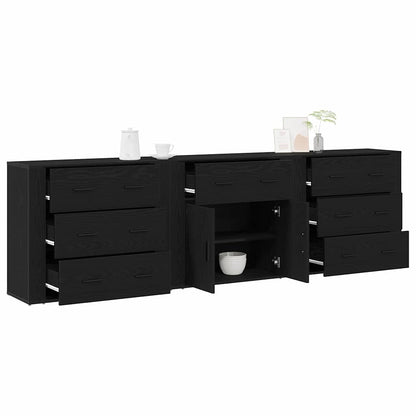 Credenza Rovere Nero 240 x 33 x 70 cm Legno multistrato