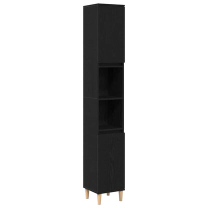 Set di mobili per il bagno Montaggio a parete 3 pcs Rovere Nero