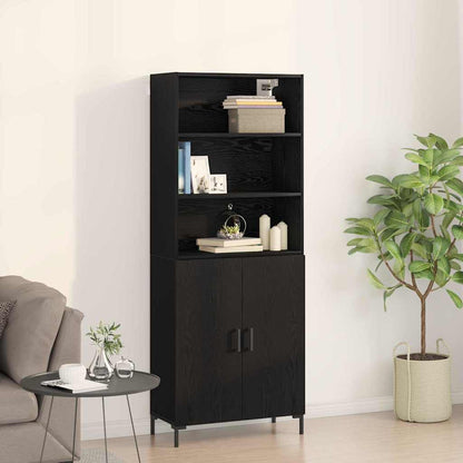 Credenza Rovere Nero 69,5 x 34 x 180 cm Legno multistrato