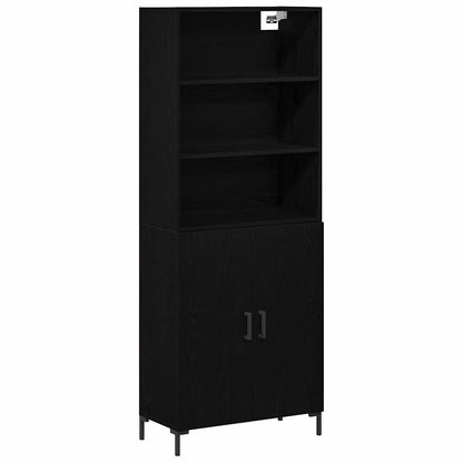 Credenza Rovere Nero 69,5 x 34 x 180 cm Legno multistrato