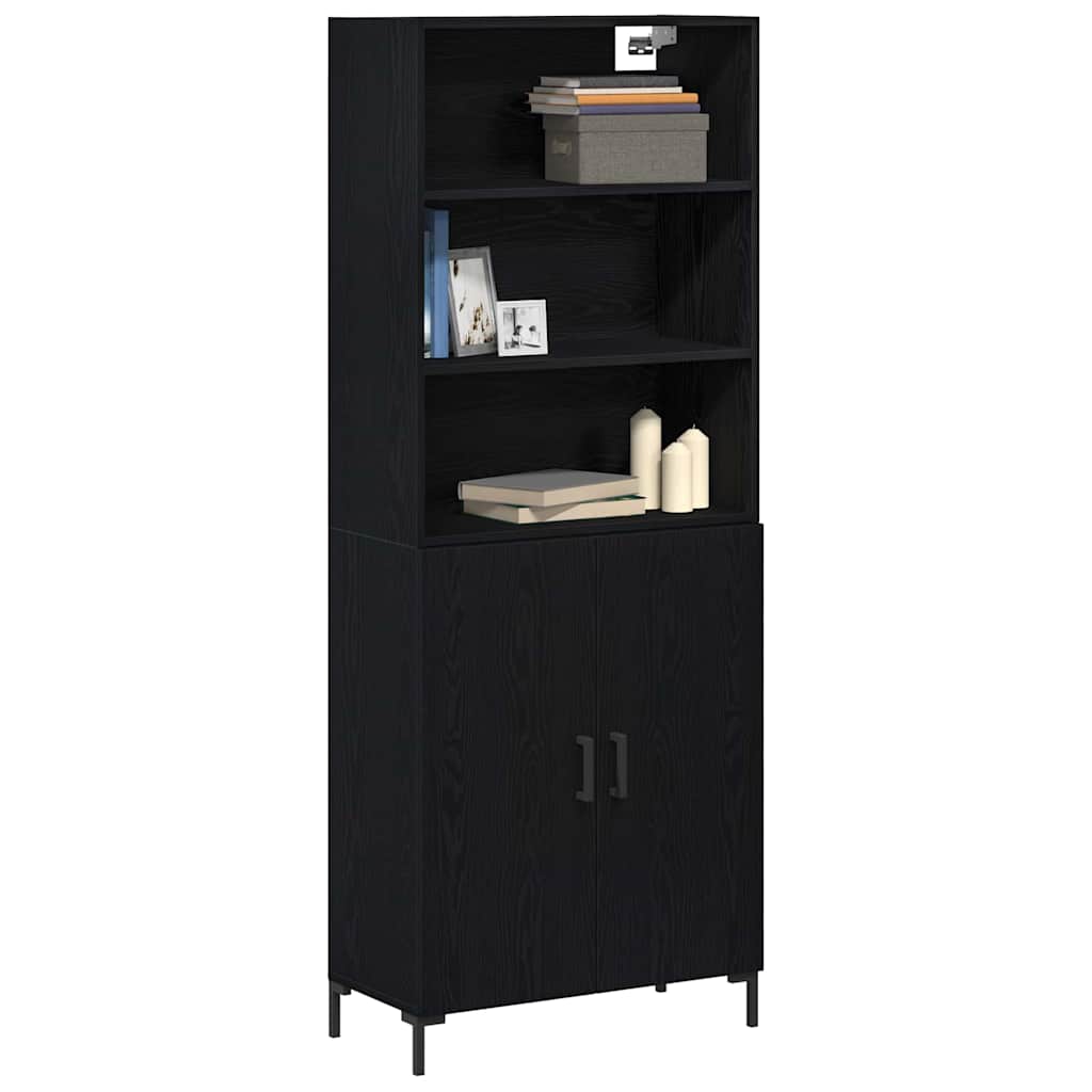 Credenza Rovere Nero 69,5 x 34 x 180 cm Legno multistrato