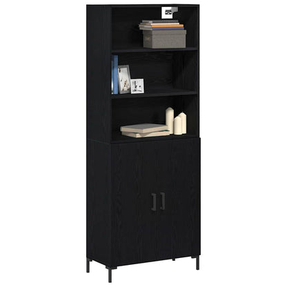 Credenza Rovere Nero 69,5 x 34 x 180 cm Legno multistrato