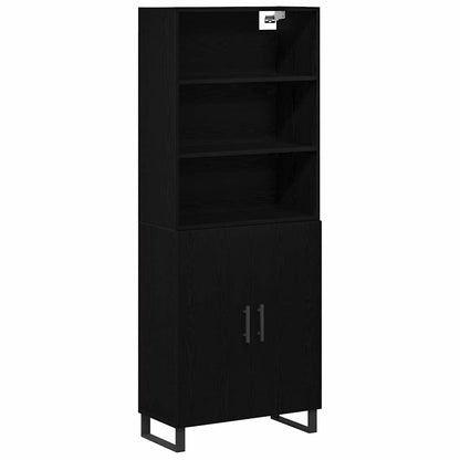 Credenza Rovere Nero 69,5 x 34 x 180 cm Legno multistrato